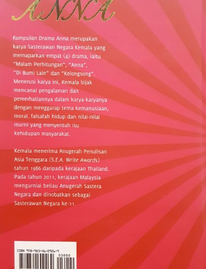 EDISI KHAS SASTERAWAN NEGARA KEMALA: KUMPULAN DRAMA ANNA K/K - Image 2