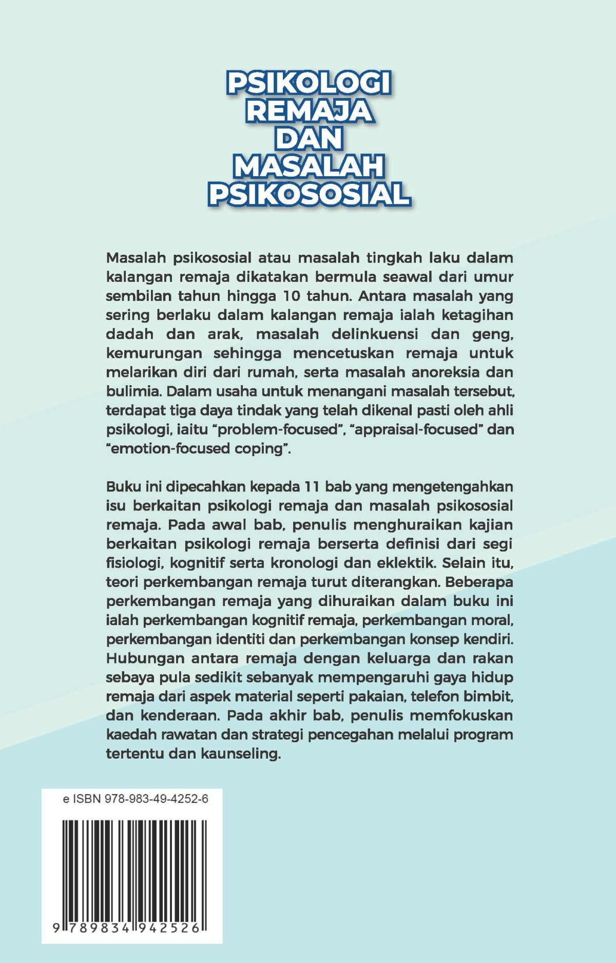 PSIKOLOGI REMAJA DAN MASALAH PSIKOSOSIAL