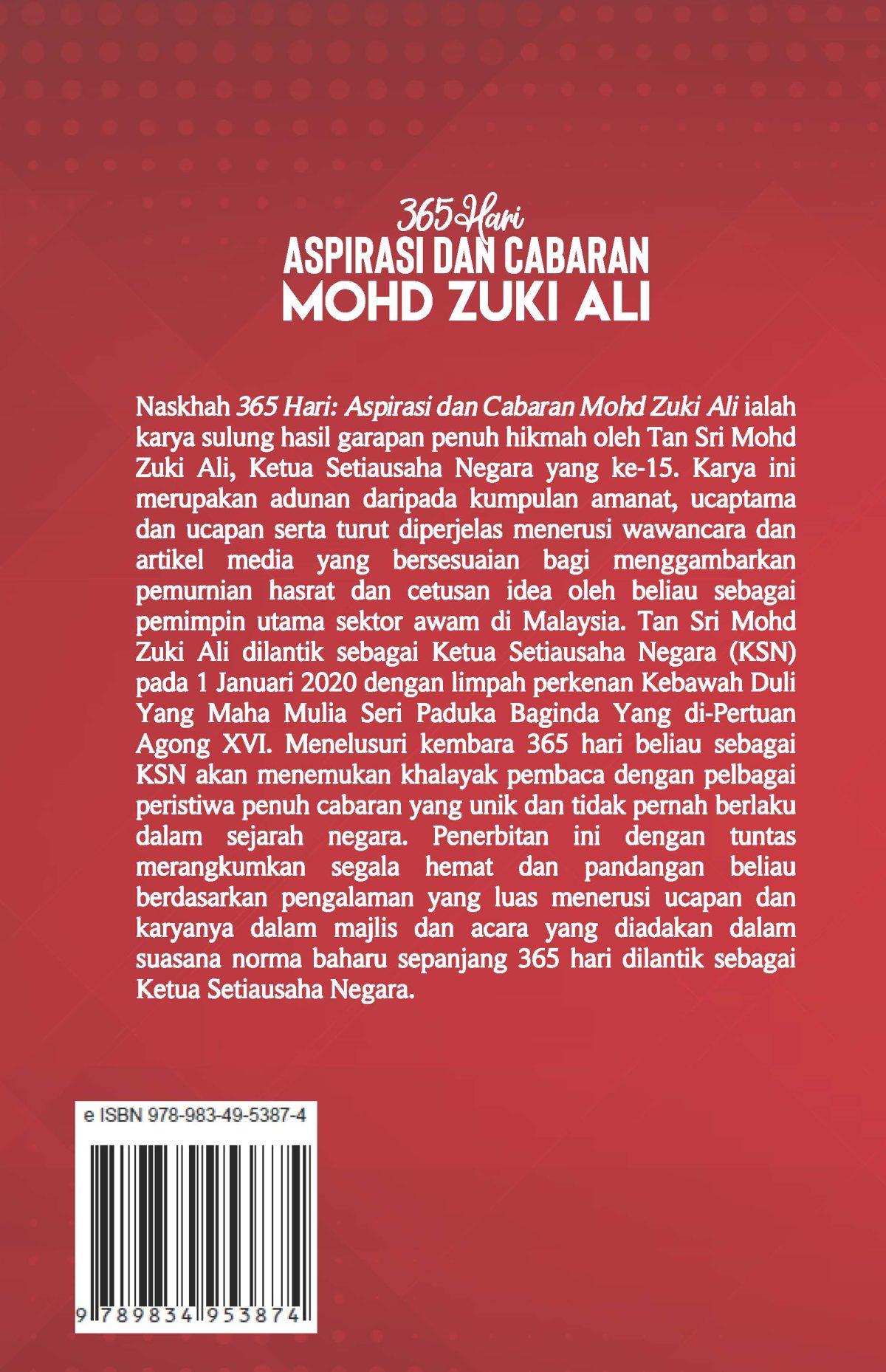 365 HARI: ASPIRASI DAN CABARAN MOHD ZUKI ALI (K/L) - Image 2