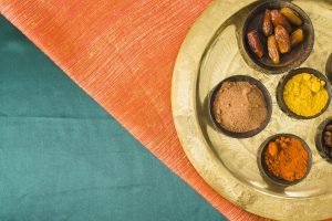 spices dry fruits tray textile