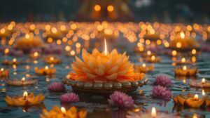 vivid colors portrait woman navratri celebration